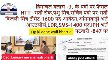 Himachal Pradesh Govt Jobs 2025|हिमाचल कलास-3,NTT,पशु, बिजली मित्र,HRTC,आउटसोर्स,कलर्क,JOA-IT भर्ती