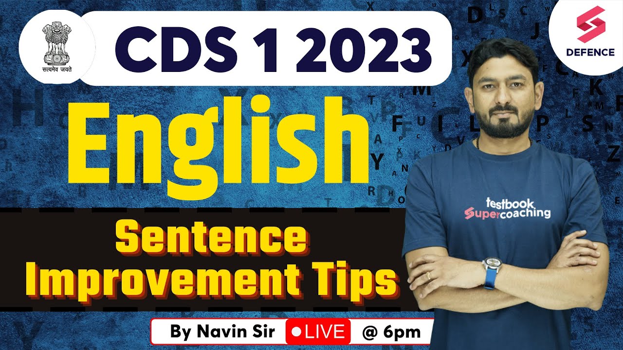CDS 1 2023 | Sentence Improvement Tips | English For Defence Exam | By ...