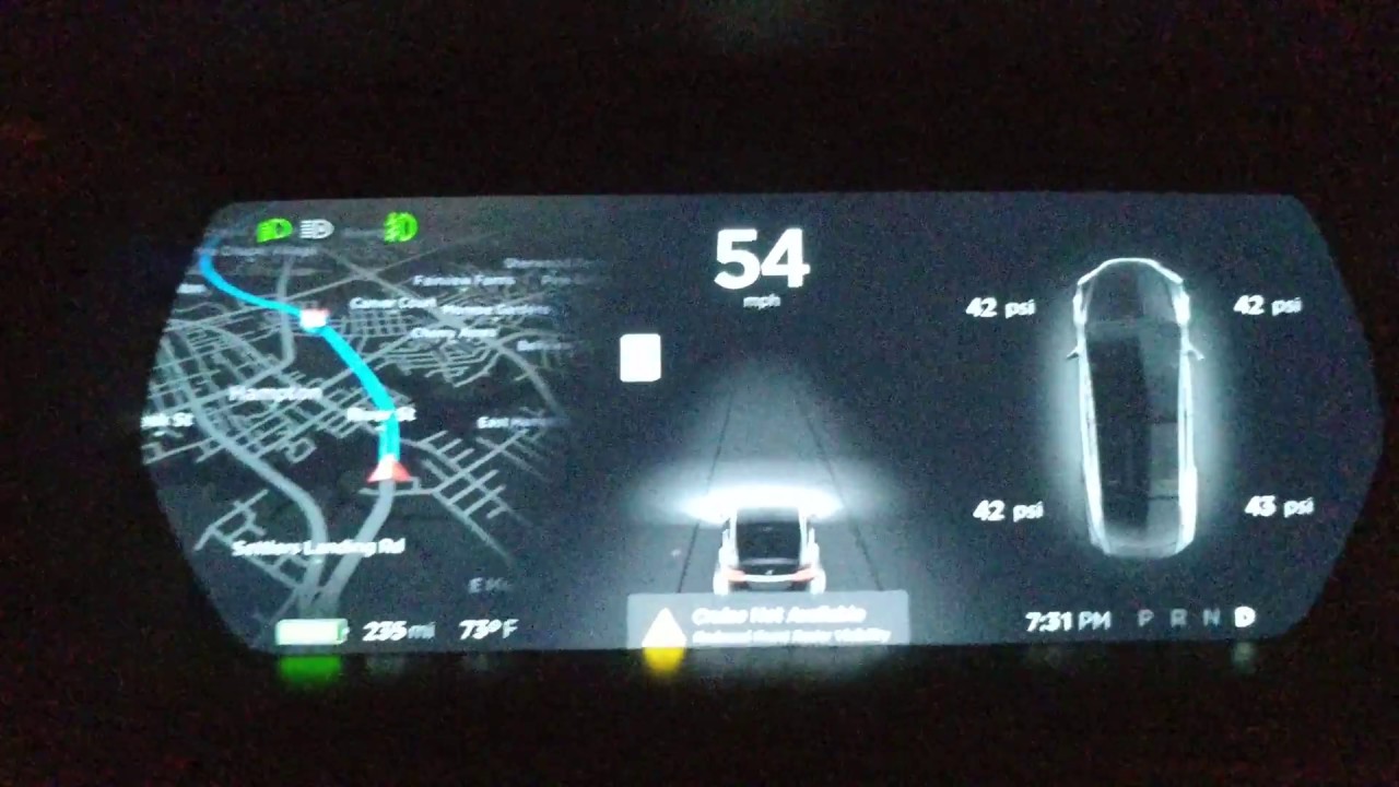 Tesla AutoPilot "Reduced Front Radar Visibility" ERROR YouTube