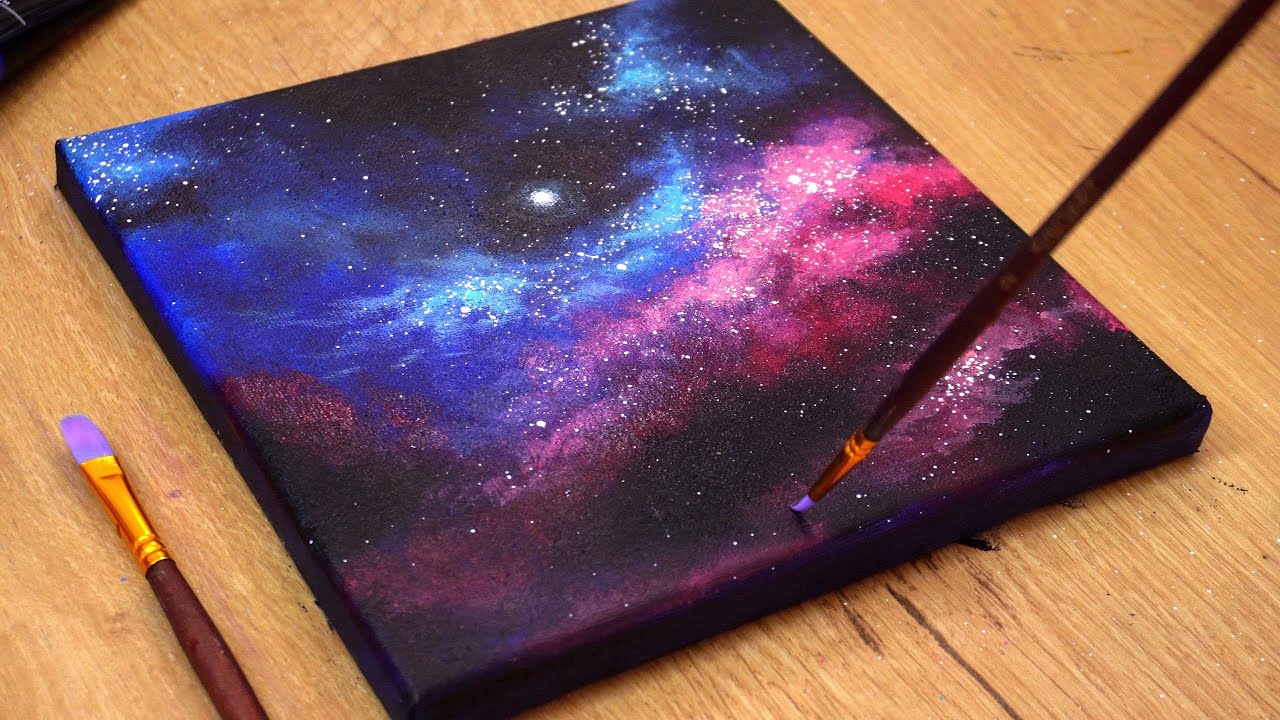 Painting a Galaxy on a Mini Canvas 