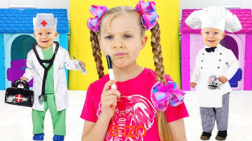 Диана Рома и Оливер играют в Профессии