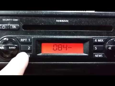 Nissan Note Radio Code Entry