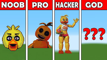 Pixel Art (NOOB vs PRO vs HACKER vs GOD) FNAF Chica in Minecraft