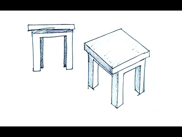 Tutoriales de dibujo - Cómo dibujar una mesa - Dibujos de cosas del hogar 1  