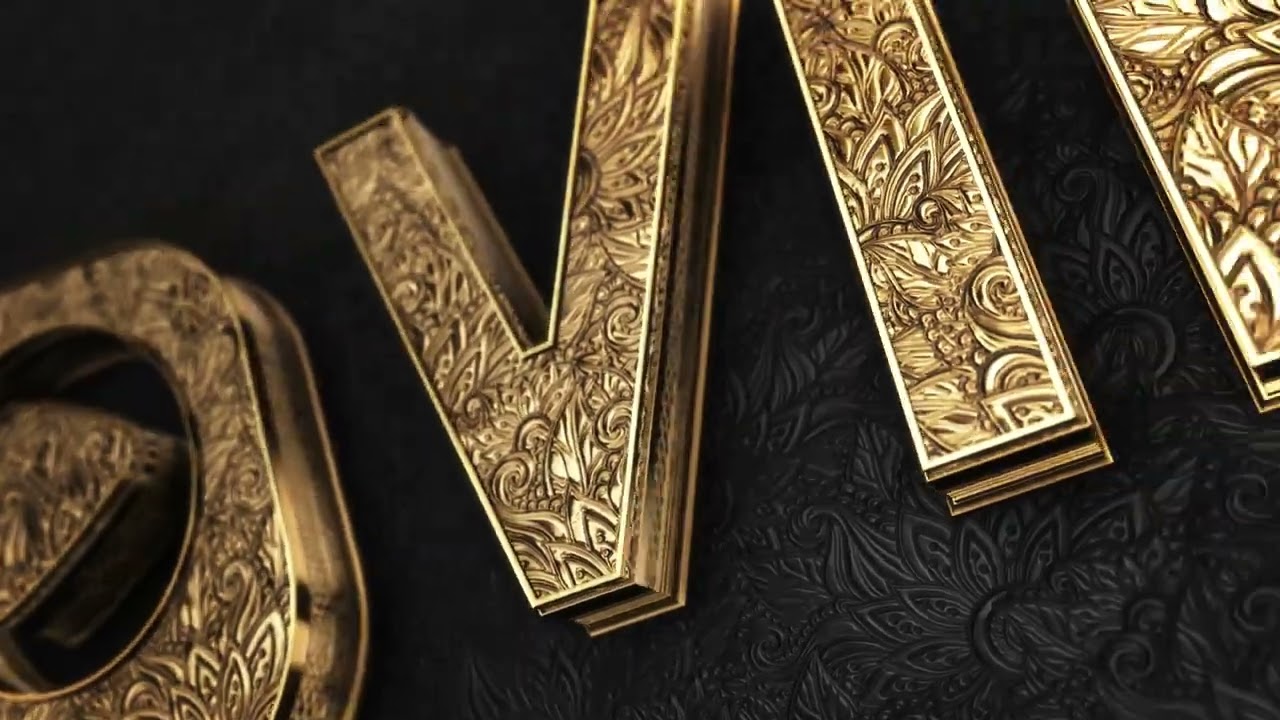 ✨Epic Cinematic Black & Gold Logo Reveal V4 – Luxury 3D Animation "E628"