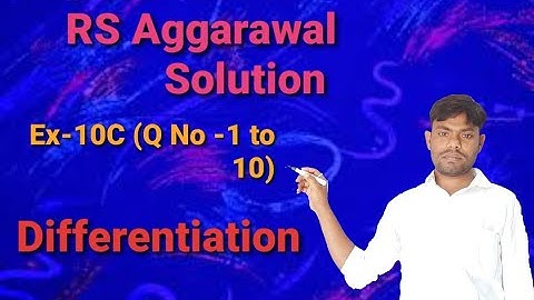 RS Aggrawal solution EX- 10 (C) (Q.N.1to10) Differentiation class 12 Mathematics