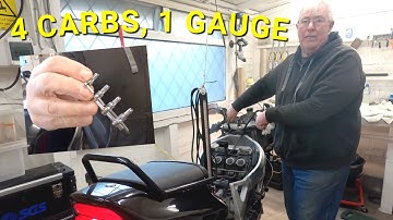 How To Sync Carbs Honda CBR900RR Fireblade Motorcycle | Balancing Four Carbs With One Gauge | 010