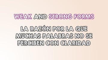 Pronunciation | WEAK AND STRONG FORMS