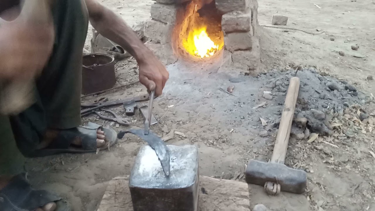 Hand made sickle at home