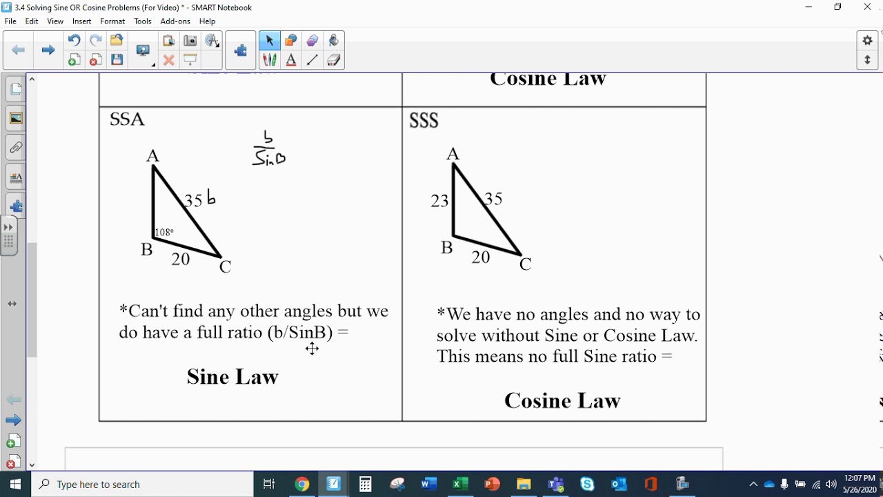 Sine Vs Cosine Notes - YouTube