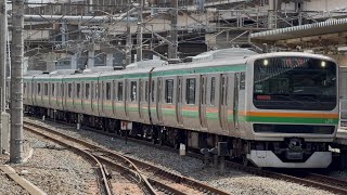 回8631M E231系U4編成OM出場回送（指定保全）　E231系1000番台ヤマU4編成単独で大宮駅11番線停車！