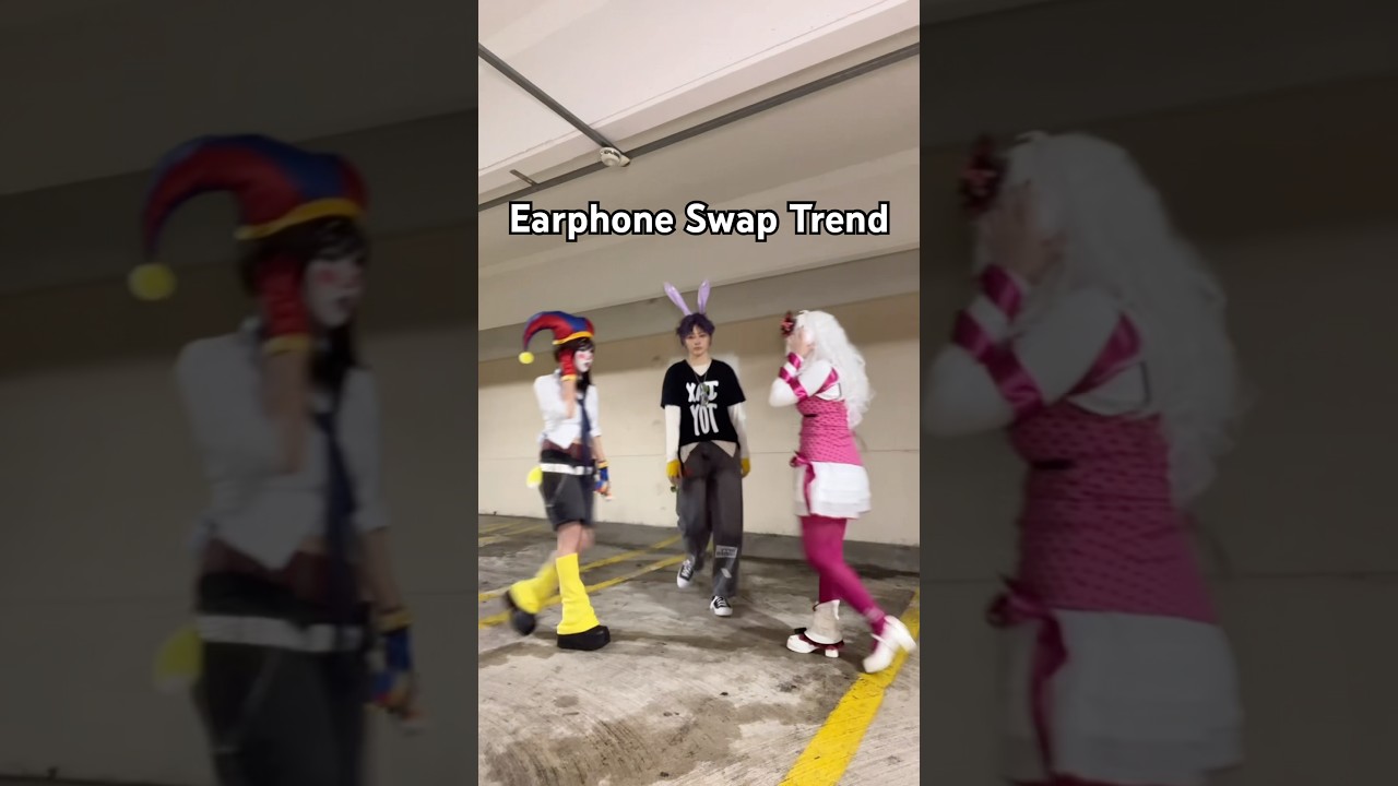 Earphone Switch Trend! #theamazingdigitalcircus #cosplay #tadc #pomni #jax #gangle #challenge