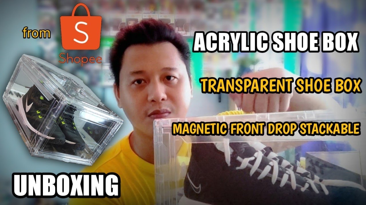 ACRYLIC SHOE BOX | MAGNETIC FRONT DROP STACKBLE | FROM SHOPEE