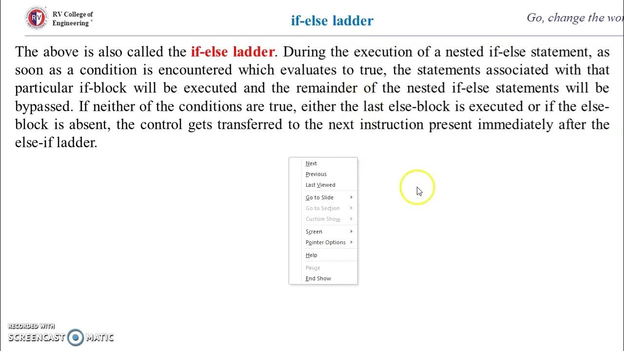 Selection Statement in C - YouTube