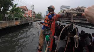 Bangkok riding boat taxi and short walk uncut (city sounds)