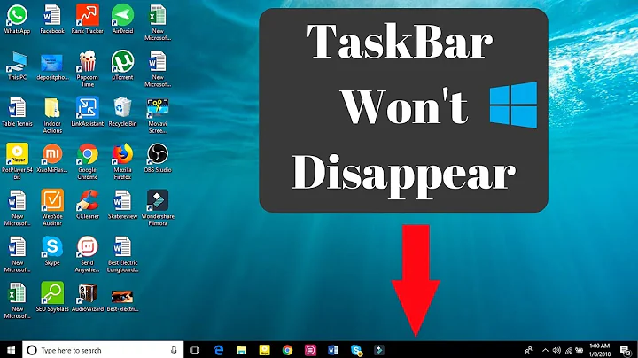 Taskbar not hiding in fullscreen mode in Windows 10 (How to Fix)