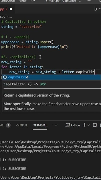 Capitalize a string in Python - YouTube