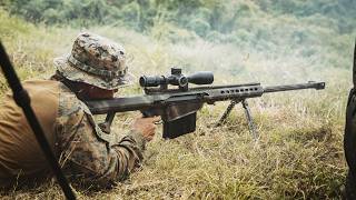 United States Marines Firing the M107 .50 caliber Sniper Rifle / Anti-Materiel Rifle