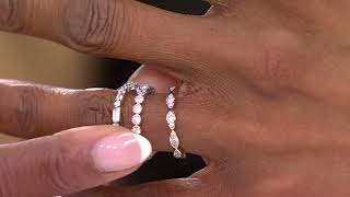 Diamonique Set of 3 Stacked Ring Set, Sterling Silver on QVC