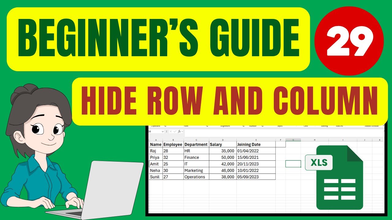 Excel for Beginners | Hide Row and Column in Excel - YouTube