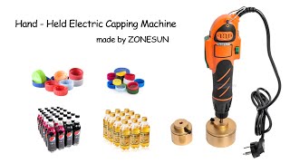 ZONESUN Handheld Capping Machine Installation Operation Demo Jars Bottles Caps Sealer زجاجات كابر