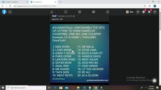 Solving one of QuarantQuiz Challenge on Facebook using JavaScript. screenshot 5