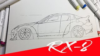 COMO DIBUJAR UN MAZDA RX8 pandem widebody kit @RICCIITALY