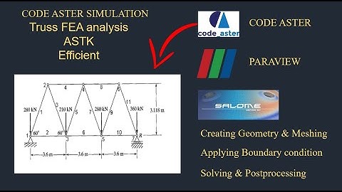 Truss member  stress analysis using code aster|salome meca tutorials|paraview tutorial|tutorial 66
