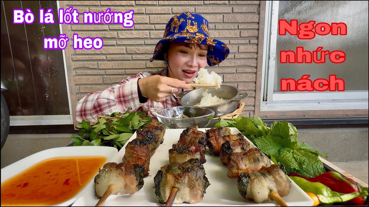 Miếng mỡ heo xíu thịt bò em chế biến được ba sâu bò nướng thơm nguyên sớm Nhật