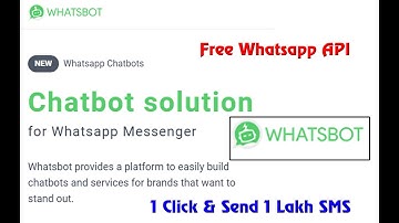 Free Whatsapp API. Very fast and Easy. Whatsbot No-1 Whatsapp API. 100% Free and working.