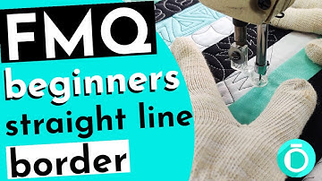 Free Motion Quilting Straight Lines - Border Design: HACKSAW! Easy & Fun | Domestic sewing machine
