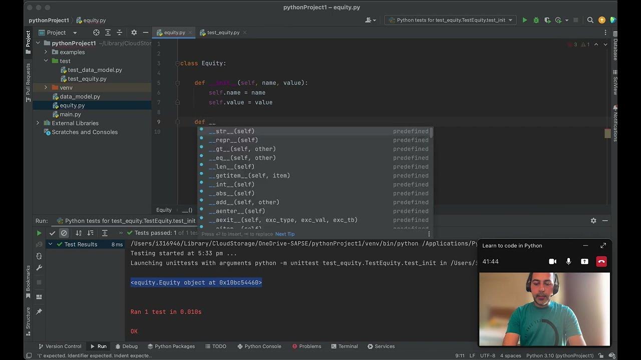Learn to code in python - data model - 2 - YouTube