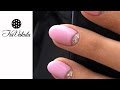 Silver Glitter & Pink Gel polish Half-Moon manicure Nail Art step by step #IraVakula