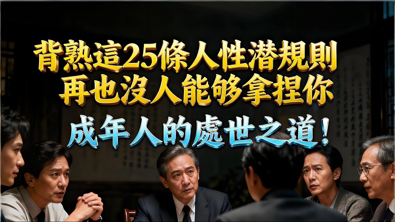 背熟這25條人性潛規則，再也沒人能夠拿捏你！成年人的處世之道！