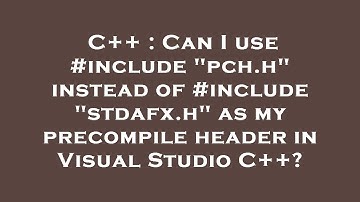 C++ : Can I use #include "pch.h" instead of #include "stdafx.h" as my precompile header in Visual St