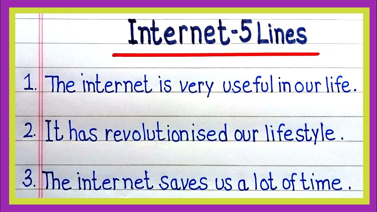 Computer Topic Five Line 5 Lines On Internet In English | Essay On Internet In English ...