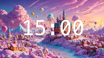 15 Minute Countdown Timer with Alarm | Relaxing Music | Timers for the Classroom | Candy Land 🍭