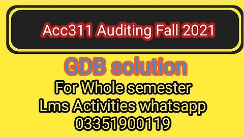 acc311 solved gdb fall 2021 || acc311 fall 2021 solved gdb || acc311 fall201 gdb solution