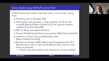 Birkhoff normal forms for Hamiltonian PDEs in their energy space - Benoit Grébert