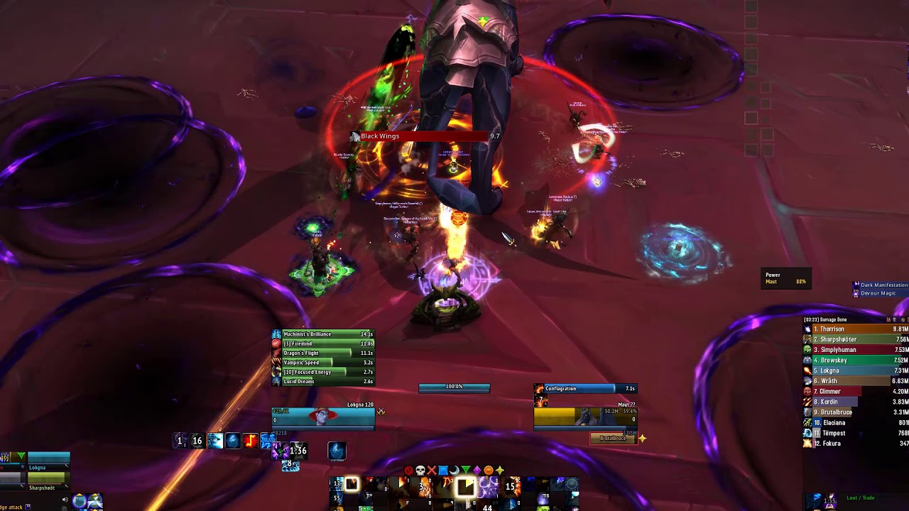 Maut heroic raid kill, Fallen guild raid team. Fire mage POV - YouTube