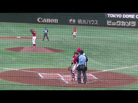 宮崎 龍司の打球　日本文理　粟國 陸斗（2年・具志川商）ナイスプレーのあと北野 凱士がヒット【大学野球選手権 日本文理大 対 中部学院大2023年6月5日】
