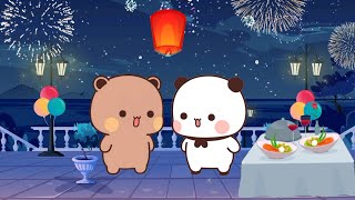 Dudu Arranged a SURPRISE For Bubu on New Year🎉🎊|Peach Goma| |Bubu Dudu| |Panda Bear| |Sugar Brownie|