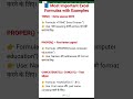 Important Excel formulas that every student should know. #excel #excelformula #formula #computer