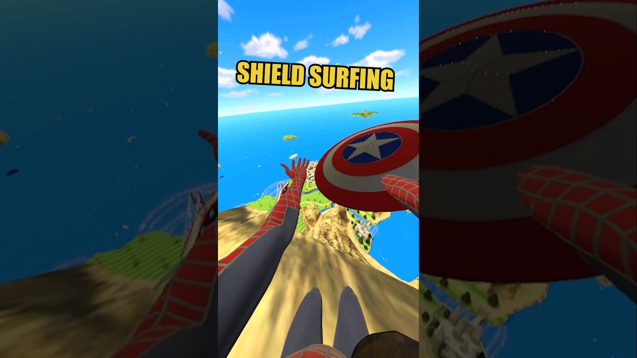 Spider-Man VR SHIELD SURFING DOWN A MOUNTAIN 