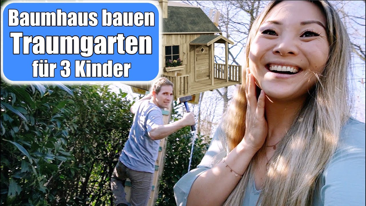 Baumhaus bauen 😍 Garten Paradies Tour für 3 Kinder! 24 h im Traumgarten! Familien VLOG | Mamiseelen