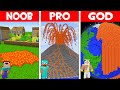 WHO BUILD BIGGEST VOLCANO BASE BETTER NOOB vs PRO vs GOD in Minecraft? GIANT VOLCANO HOUSE!