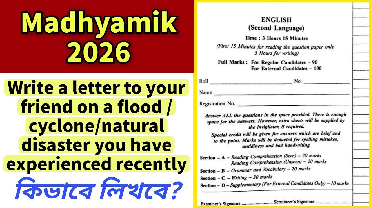 Write A Letter To Your Friend On A Flood / Cyclone/ Natural Disaster ...