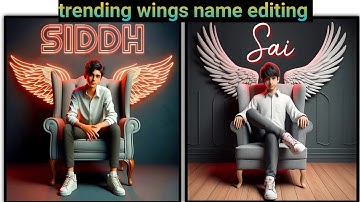 How to create 3d ai wings name photo editing || viral 3d neon wings name video editing  | noizz app