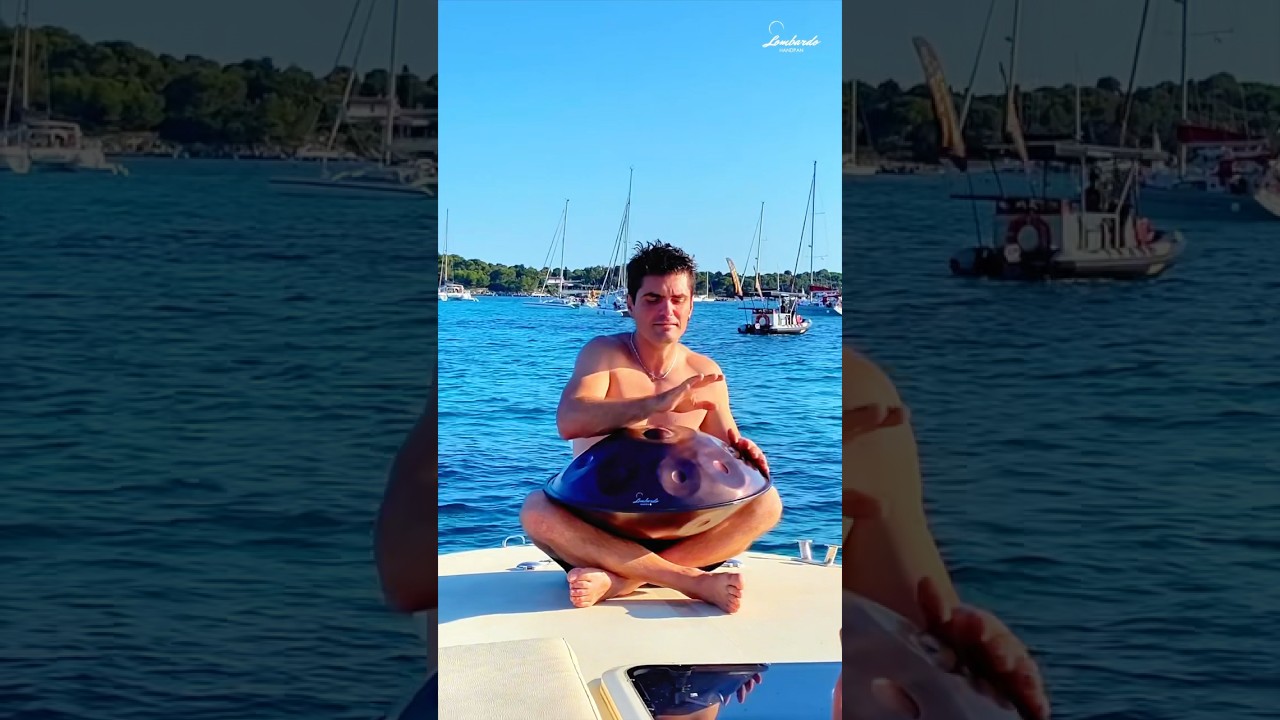 🌊Playing the handpan on a boat is truly an exciting experience 🎶 #handpan #hangdrum #hang