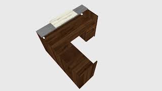 Columbia walnut L-shaped Modular Reception Desk and Wooden Mobile Drawers Columbia walnut L-shaped Modular Reception Desk and Wooden Mobile Drawers
